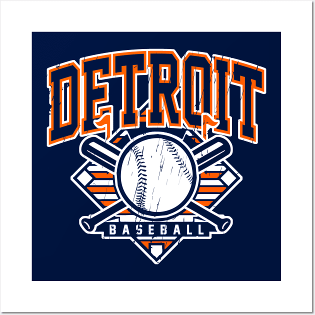 Vintage Detroit Baseball Wall Art by funandgames